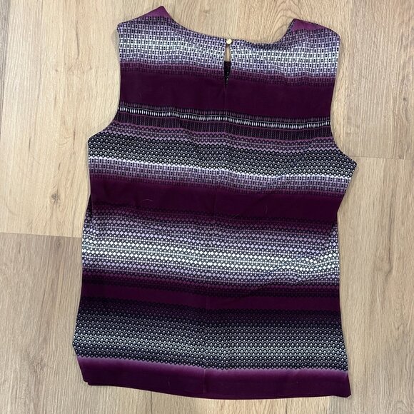 Calvin Klein Purple Striped Top Blouse Women's Size Meidum - Picture 5 of 5
